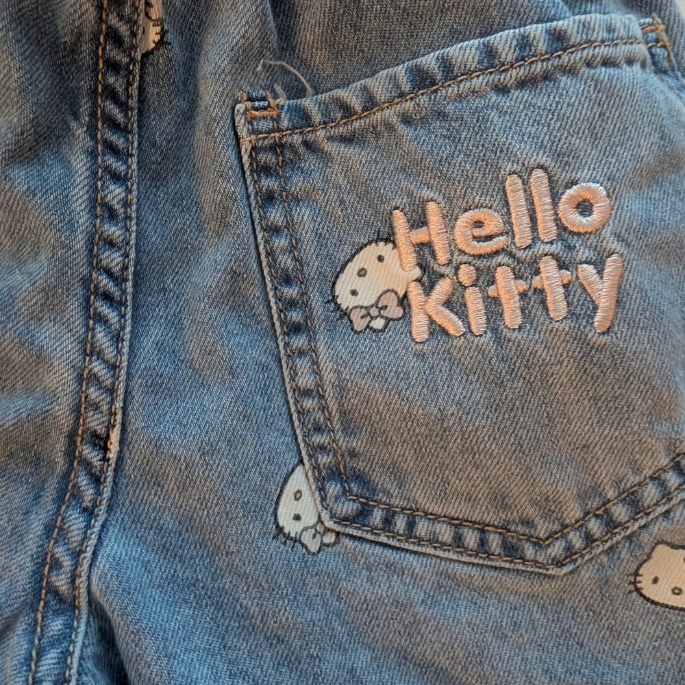 H&M Girls Blue Denim Hello Kitty Print Pants Cotton Size 6x - Picture 11 of 11